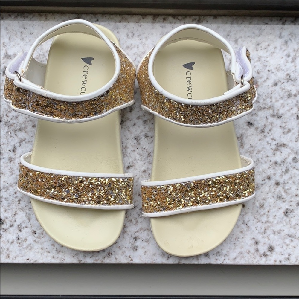 JCrew Crewcuts Gold Glitter Sandals Size Toddler 8